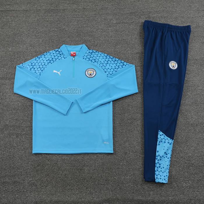Tuta da Track de Felpa del Manchester City 2023-2024 Blu Claro